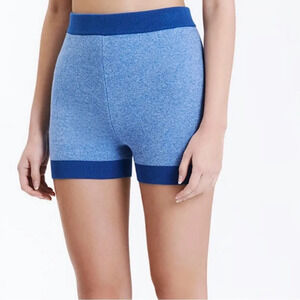 NWT NUDE LUCY Nude Active Knit Short XS $100 ORGANIC COTTON RECYCLED Fibers Blue